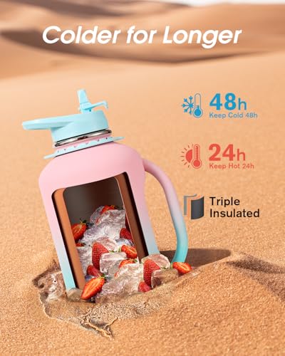Image of Coolflask 64 oz Water Jug with Handle, Half Gallon Insulated Water Bottle