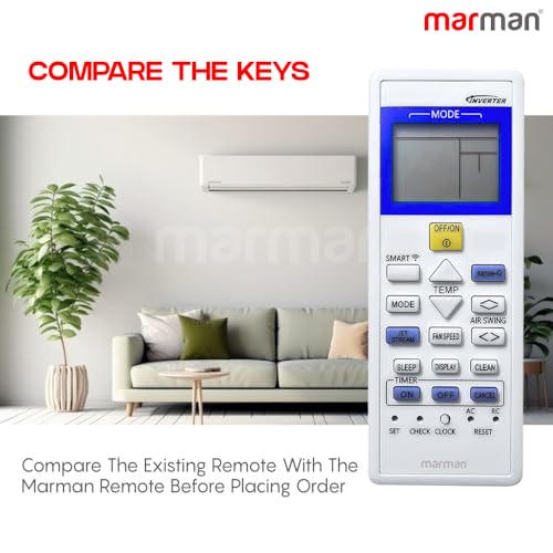 Image of marman Compatible with Panasonic AC Remote Control Original Model 157C Suitable for 1 | 1.5 | 2 Ton Split & Window Inverter AC - Match Remote Keys Exactly to Replicate Genuine Remote Function