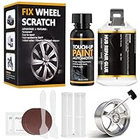 Alufelgen Reparatur Set, Felgenreparaturset Alu, Felgen Reparaturset, Zur Reparatur von Felgenkratzern, Dellen und Anderen Leichtmetallfelgen, Reifenreparaturset, Silbergrau