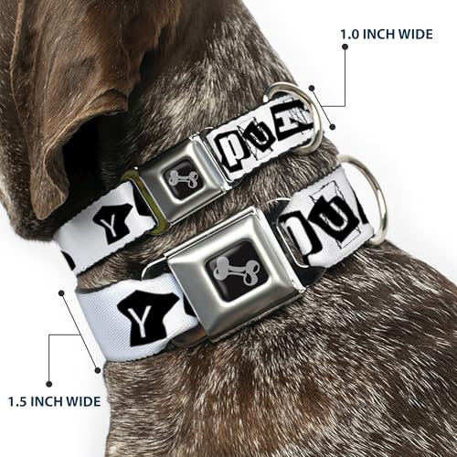 Collier de chien os noir blanc Buckle Down petite taille à clip robuste - 3