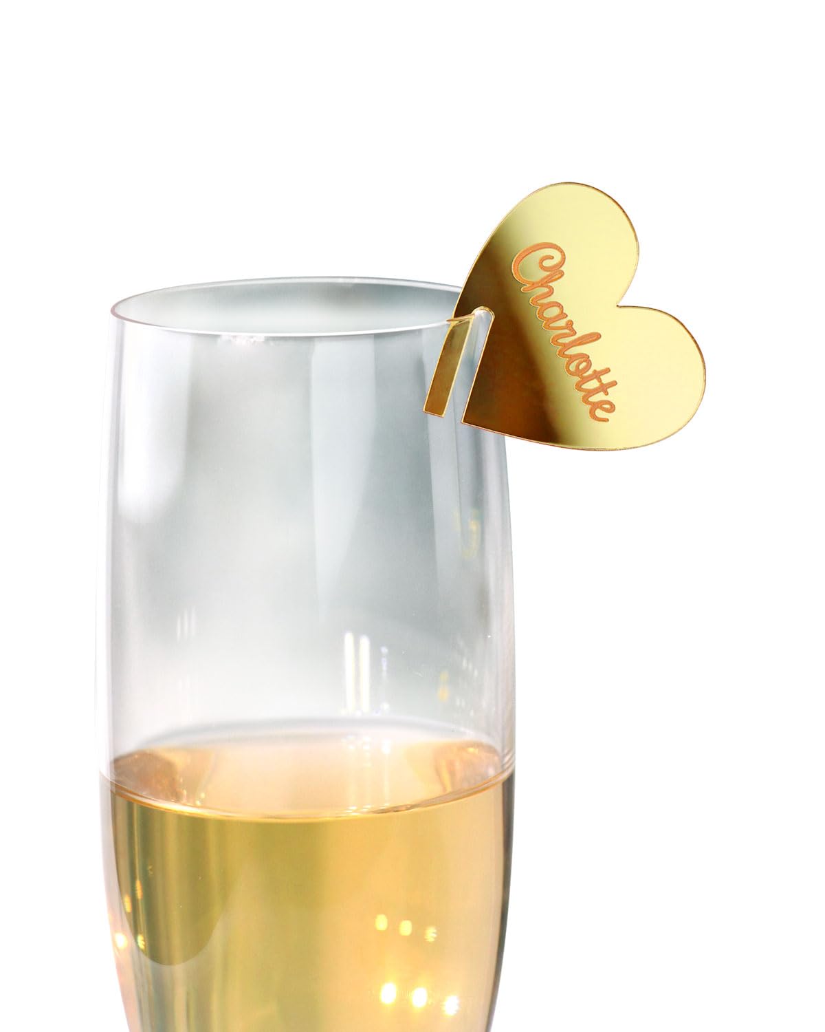 Custom Heart Acrylic Drink Tags,Personalized Wedding Favour Place Name Card Tag,Drinks Markers to Champagne Wine Glass for Bar Wedding Wine Tasting Party (heart)