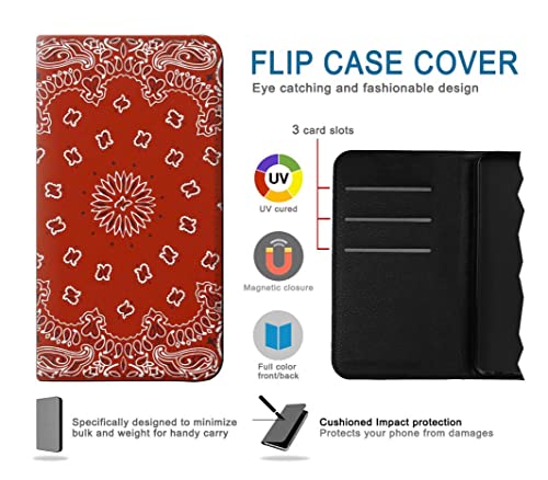 Étui flip housse cuir iPhone 17 Pro protège écran des rayures et chutes rouge
