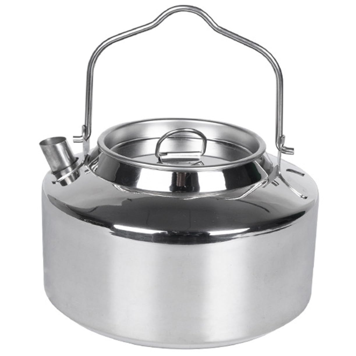 Tetera Portátil de Acero Inoxidable para Exteriores, Hervidor de Agua Multifunción, Ergonómico y Resistente, Adecuado para Camping, Senderismo y Cocina al Aire Libre