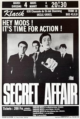 Affiche Secret Affair Concert Belgique 1980 - Customisez vos Murs Vides