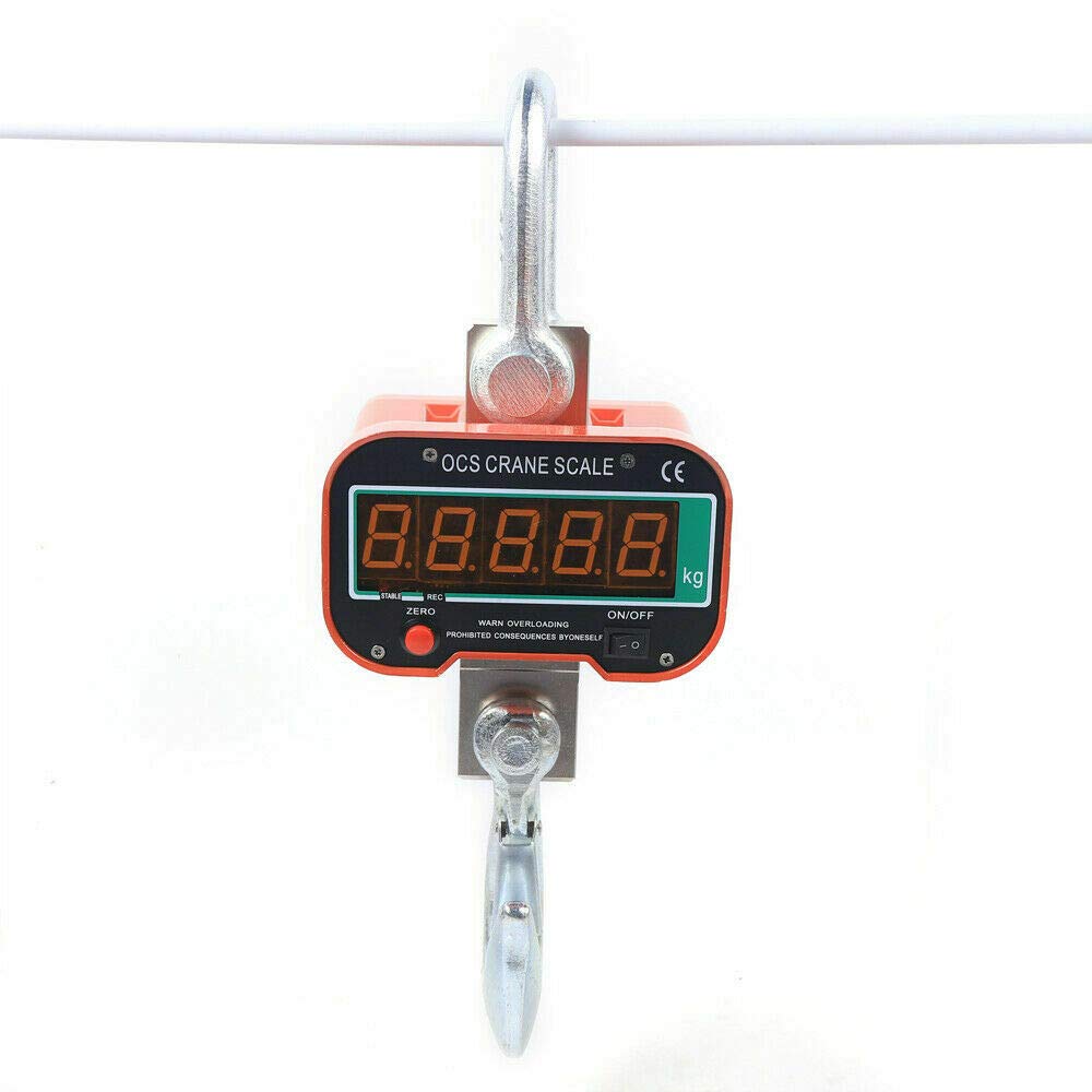 SHZICMY Báscula digital de 3 toneladas para grúa industrial, báscula electrónica colgante con pantalla LCD, báscula de cocina portátil, báscula de equipaje, báscula de maleta, báscula de gancho,