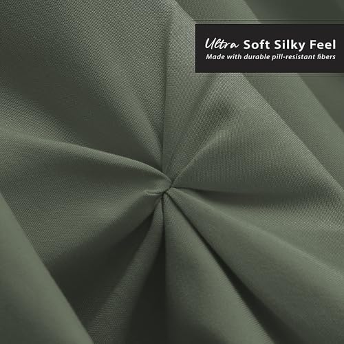 Image of Nestl Olive Green Bed Skirt Full Size, Pinch Pleat Full Bed Skirt, 14 inch Inch Drop Full Bedskirt Hotel Quality Olive Green Bed Skirts Premium Microfiber Bedskirt for Full Bed, Olive Green Full Bed Skirt