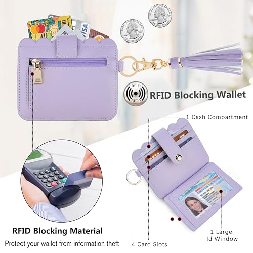 Image of Wristlet Wallet for Women with Keychain - RFID Card Holder Small Wallet Wristlet with Key Ring