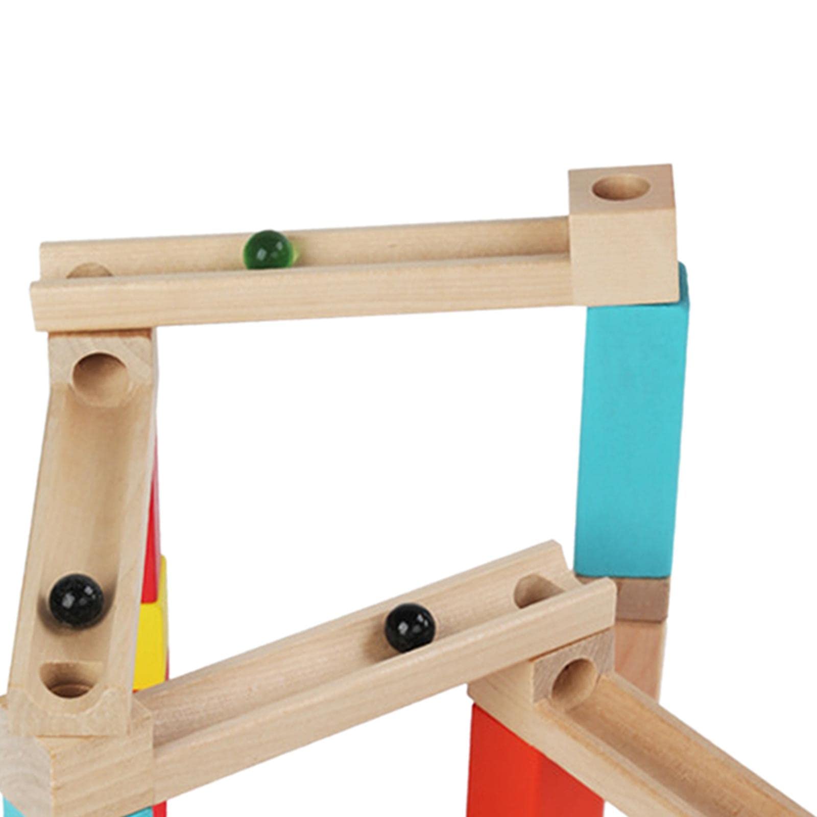 28 Stück Murmelbahn Kinder Konstruktionsset Holzbausteine Kugelbahn Lernspielzeug Motorikspielzeug Fördert Vorstellungskraft für Jungen Mädchen Spielz