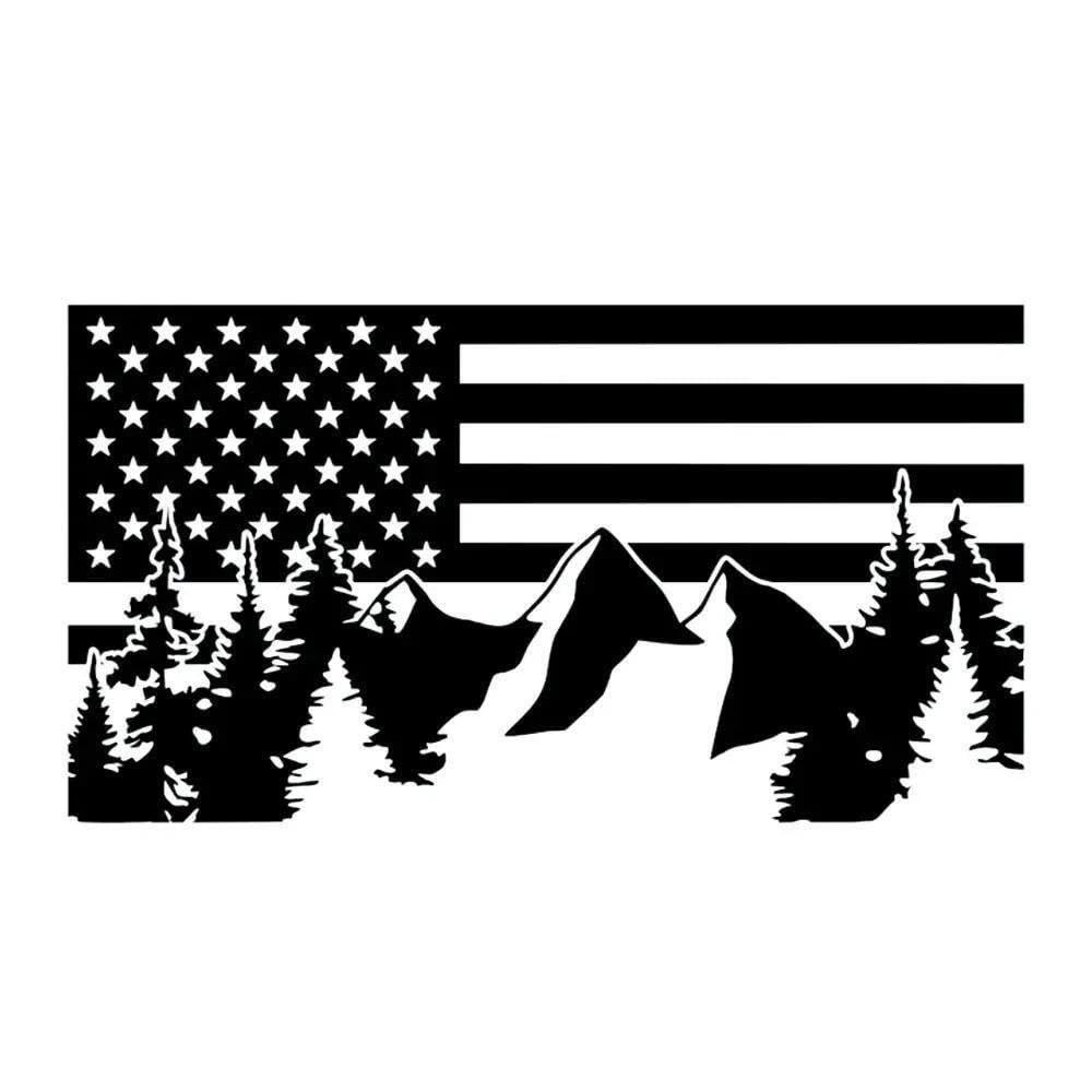 Car Stickers PVC Natural Forest Window Decoration Decals Automobile Styling Vinyl Decals(Black,15CM X 8CM)