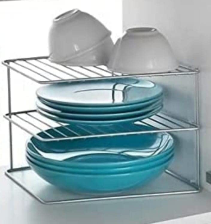 Zepdos Stainless Steel 3-Tier Storage Rack For Kitchen, Corner Dish Plate Stand Kitchen Multishelf (Silver, 1Pcfloor Mount, Shelf)