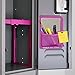 Tools for School Magnetic Locker Mirror Magnetic Locker Mirror For School Locker With Elastic Mesh And 5 Push Pins - Pocket Organizer For Pens, Pencils And Markers - (Magenta)
