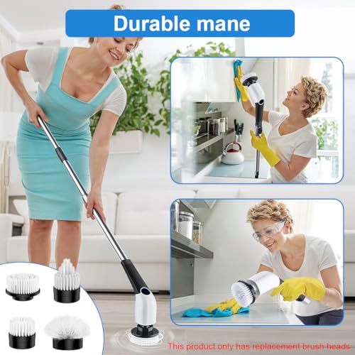 Image of Supvox Electric Spin Scrubber 4Pcs Replacement Scrub Brush Heads | Electric Cleaning Brush Attachments | Flat Round /Dome /Cone Electric Spin Scrubber Attachments Universal Rotary Scrub Head