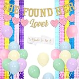 She Found Her Lover Decorations, Bachelorette Bridal Shower Party Decorations, She Found Her Lover Banner 6 PCS Four-Leaf Clover Paper Garland Background for Engagement Hen Party Supplies