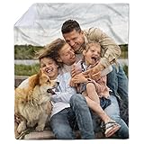 Personalized Blankets with Pictures, Custom Throw Blanket, Soft Sherpa, for The Holidays (40 X 30...