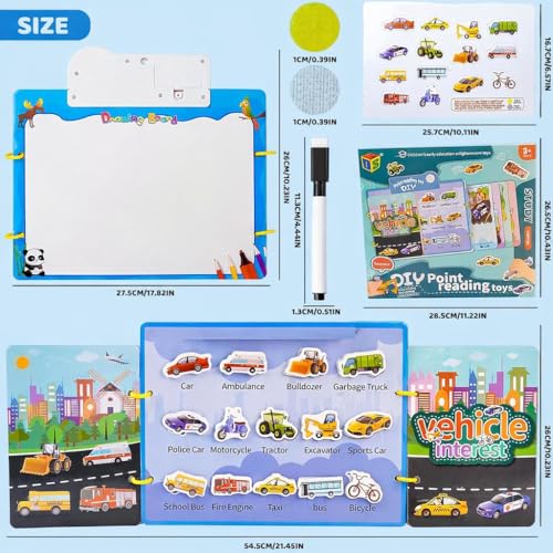 Image of Braintastic DIY Point Reading Toys Vehicle Book for Kids 3+ Years | Interactive Early Learning Educational Book with Vehicle Names & Sound Reading | Preschool Learning Toy for Boys & Girls