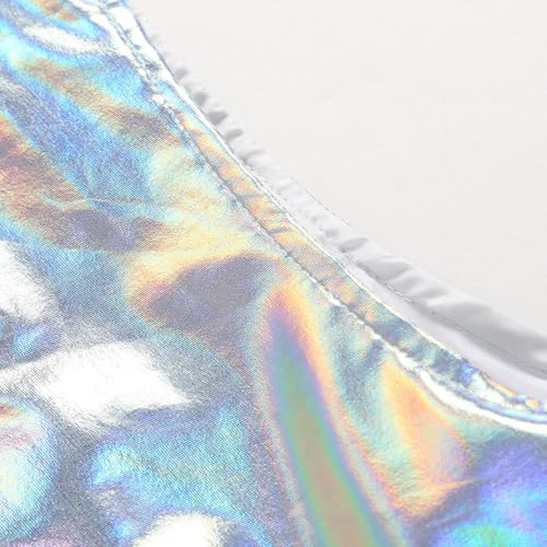 Men's V Neck Vest Top Shiny Metallic Waistcoat Button Down Holographic Jacket Sleeveless Gilet Pocket Party Cocktail3