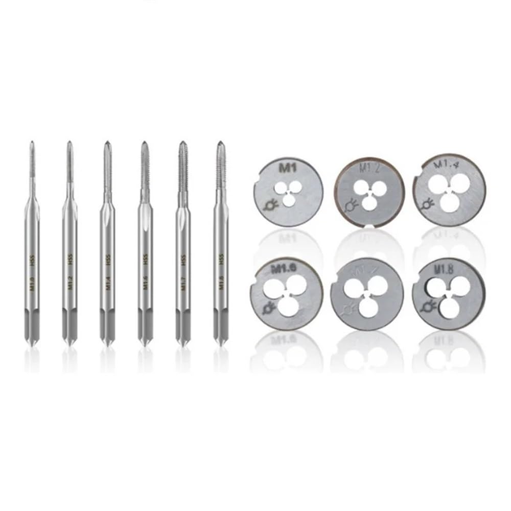 Tocca e muori, Combinazione di stampi for Maschi manuali 2 Pezzi M1-M10, Set e matrici metriche, utilizzati for la Riparazione filetti, maschiatura Foratura, Utensili(M2.5x0.45)