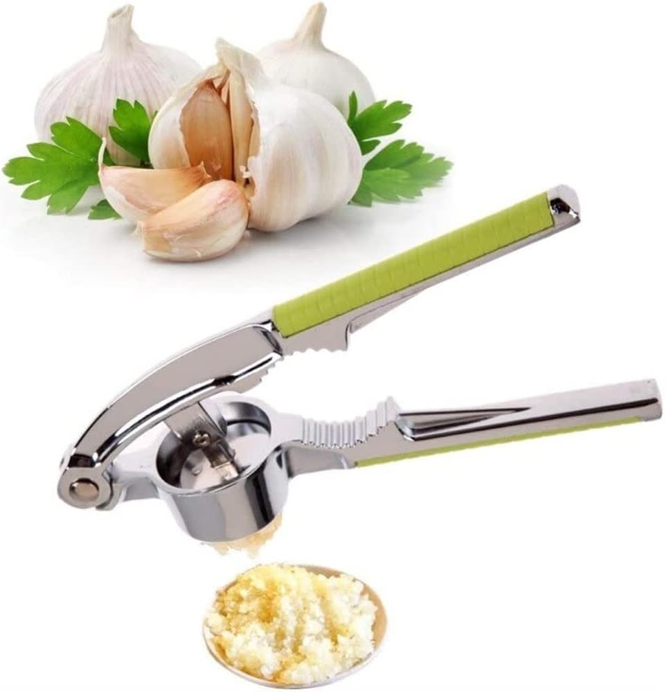 Garlic Press Garlic Press Easy To Squeeze Ergonomic Handle,Garlic Mincer Tool Easy To Clean Garlic Mincer Crusher (Onecolor 15.5 * 3cm)