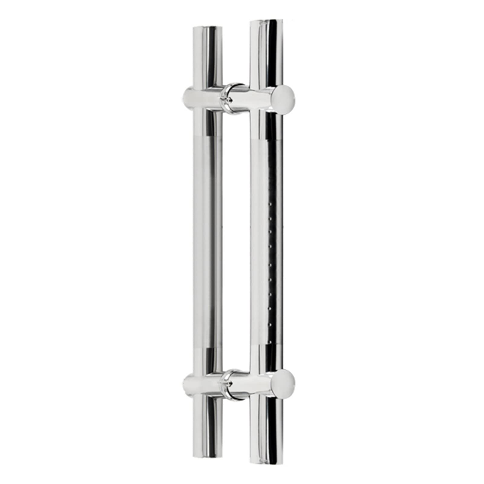 Poignée de porte dos à dos en argent 80 cm au design épuré
