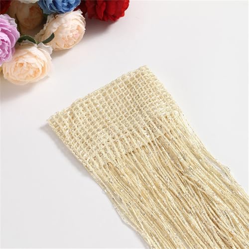 Surwin Fadenvorhang, Türvorhang, Einfachheit Perlenvorhang, Insektenschutz Balkontür Fliegenvorhang Raumteiler Vorhang, Dekorative Quaste für Terrassentür, Balkontür, Party, Hochzeit (1x2m,Beige)