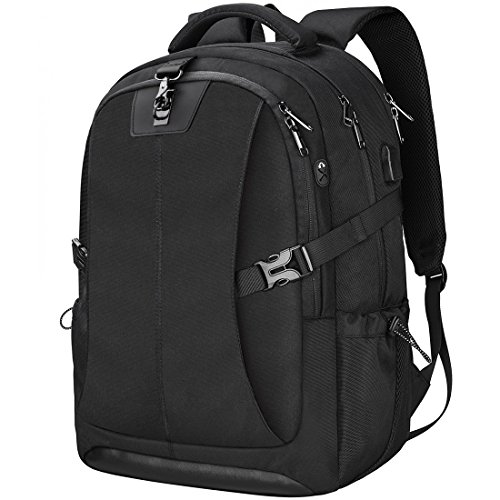 Laptop Backpack 17.3 Inch Travel Anti-theft Waterproof School Backpack Business College Large Capacity Gaming Laptop Backpacks USB Charging Port for Men Women Black