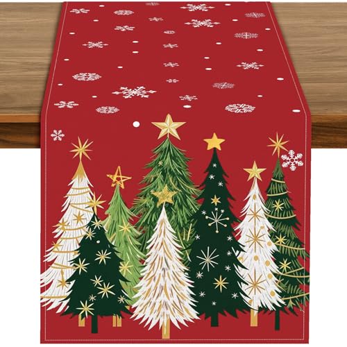 72 x 13 Inch Christmas Table Runner – Red Holiday