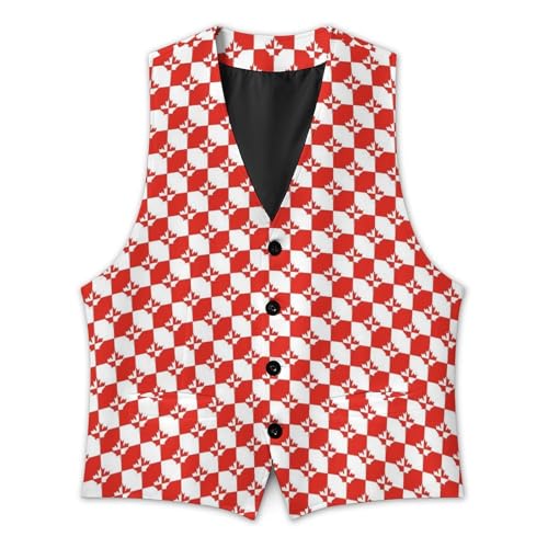 Maple Leaf Canada Flag Trendy Vest Suit for Men V Neck Formal Dress Waistcoat Vests Business Slim Fit2