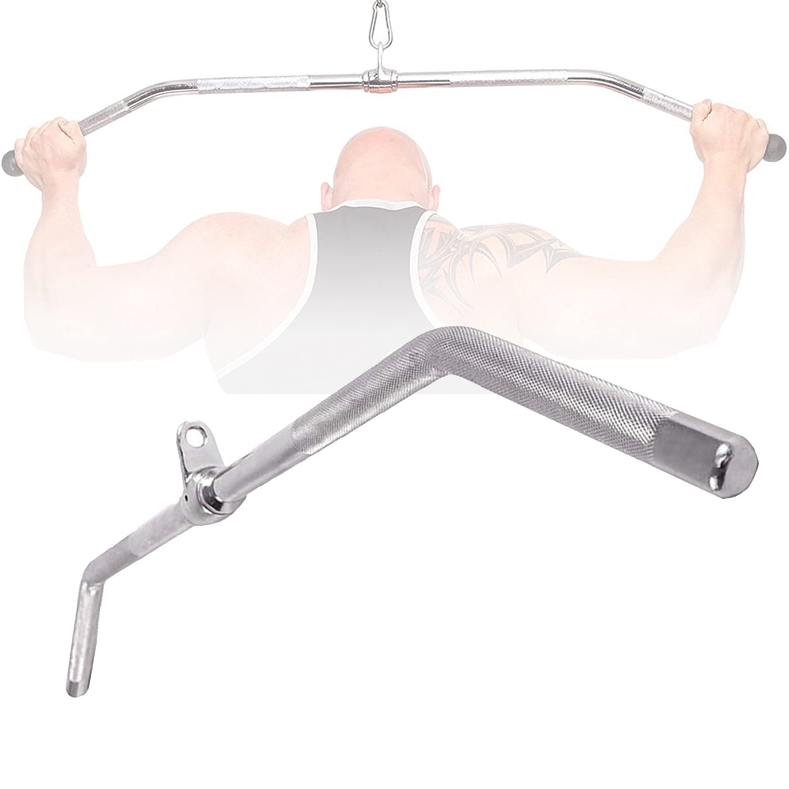 Barre de traction LAT pour poulie haute et musculation des triceps