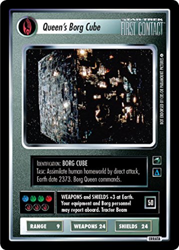 STAR TREK CCG 1E REF REFLECTIONS FOIL QUEEN'S BORG CUBE 88SR