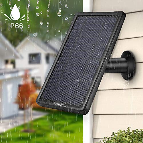 Ctronics Solar Panel Power Supply for Battery Powered IP Outdoor Security Camera Input 5V with 4M Power Cable, Built-in 2400mAh Battery, 360°Adjustable Bracket, Waterproof IP66 - Thumbnail 5