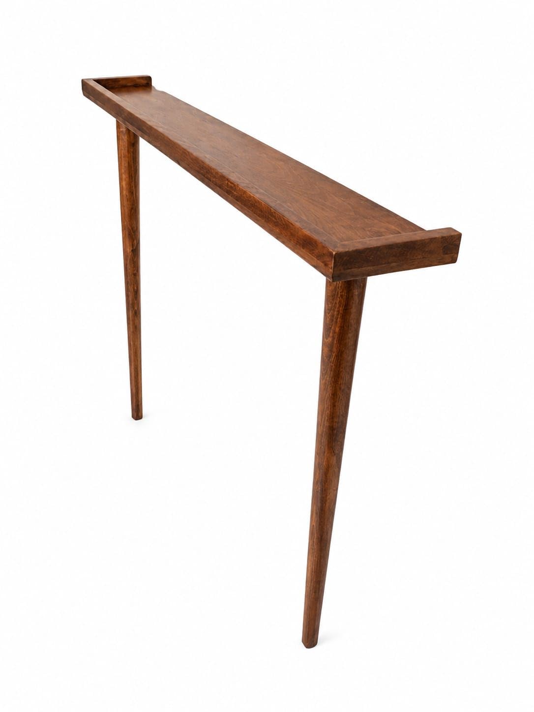 Solid Sheesham Wood Console Table for Living Room | Modern Entryway Hallway Sofa Table | Narrow Wooden Foyer Table with Raised Edge | Handcrafted Natural Finish | Mid-Century Design-image-36
