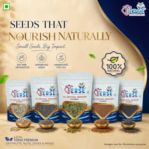 Image of TERSE Premium Chia Seeds 400g (Pack of 2) - Seeds for Weight Management | Rich in Calcium, Protein & Fibre | Beat the Heat | 100% Clean Chia Seeds for Eating | Antioxidant Rich Seeds