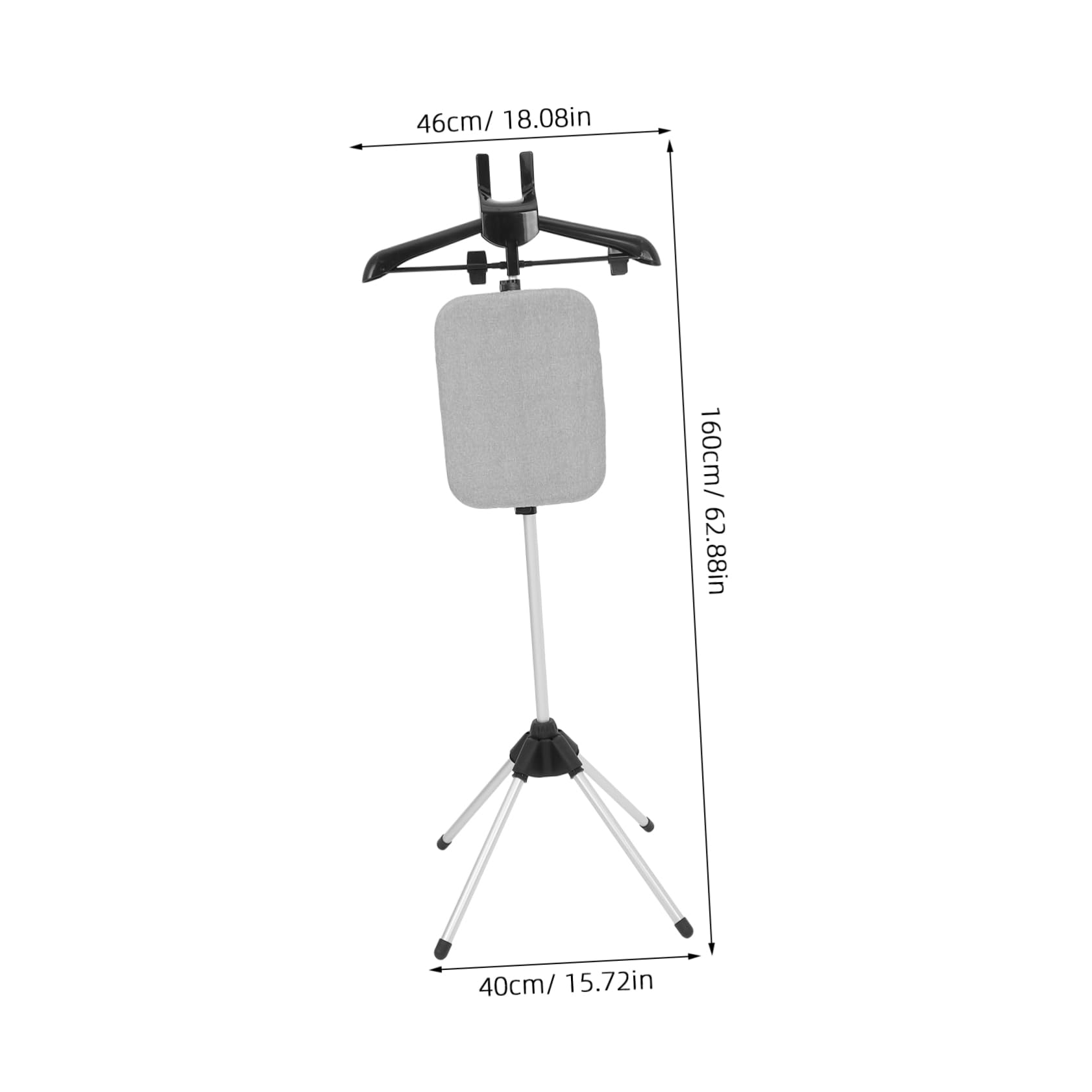 ULTECHNOVO Soporte de Planchado Plegable Rejilla para Cocinar al Vapor y Tabla Integrada, Altura Ajustable de 90-160 Cm, Base de Cuatro Patas y Material de Aleación de Aluminio