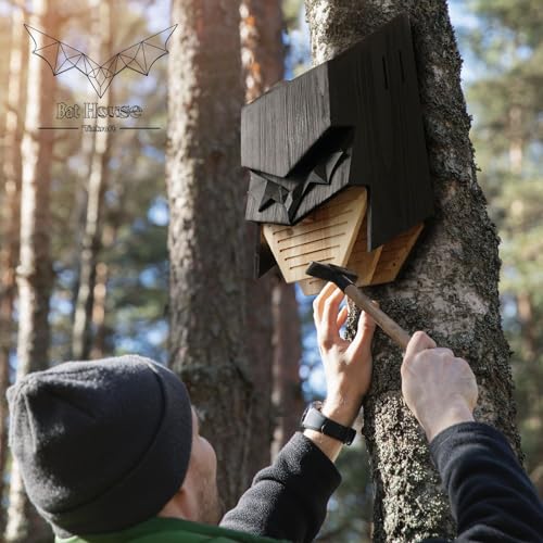 Caped Hero Bat House for Outdoors - Wooden Large Three Chamber Box Perfectly Designed to Attract Bats, Weather-Resistant (Black, 3 Chamber) by Capruzad - Image 5