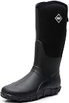 WTW Men's Rain Boots Neoprene - Waterproof Insulated Rubber Mud Boots for Men Winter Snow Work Boots Outdoor
