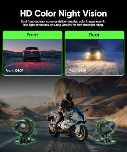 Image of Motorcycle CarPlay Screen 5 Inch Wireless Carplay Android Auto for Motorbike with Removable Bracket 1080P Double Camera, IP68 Waterproof Touchscreen, Supports GPS Navigation