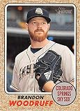 Brandon Woodruff baseball card rookie 2017 Topps Heritage Minors #169 (Colorado Springs Sky Sox Milwaukee Brewers)