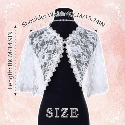 Campsis Wedding Shawls Flower Lace Dress Cover Up Embroider Bride Bolero for Women2