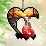 Adorno de Navidad personalizable: personaliza tu adorno de Navidad con el nombre de tu perro, creando un recuerdo único que celebra a tu amigo peludo durante la temporada navideña.