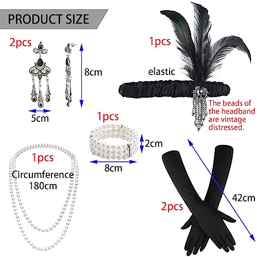 BDSHUNBF 1920 Accessories, 1920s Flapper Great Gatsby Accessories Set, Roaring 20's Theme, 20's Theme Vintage Fashion - Image 2