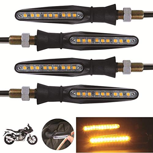 A4S AUTOMOTIVE & ACCESSORIES Bike KTM Style Super Bright LED Indicators for Universal All Bike, Yellow, Set of 4
