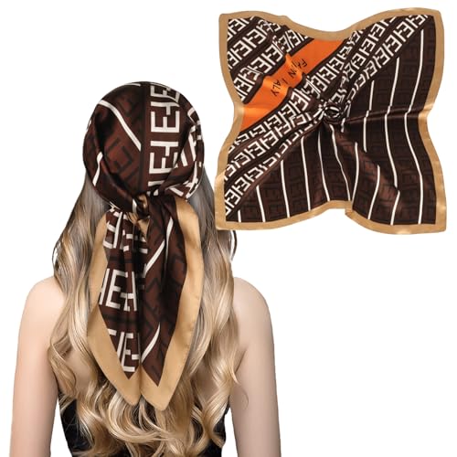 Relang Fashion silk Satin Head Scarf for Women Hair Bandana Hair Scarf Wrap Neck Scarf for Women 27.5×27.5 inches