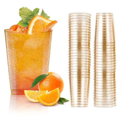 WIYETY Lot de 50 gobelets en plastique, 300 ml, réutilisables, pour mariage, anniversaire, cocktail, dessert