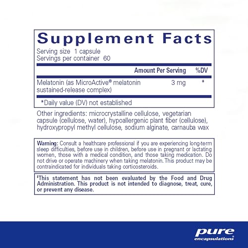 Pure Encapsulations Melatonin-SR - Extended Release Melatonin - Supports Restful Sleep* - Sleep Supplement - Gluten Free & Vegan - 60 Capsules - Image 3