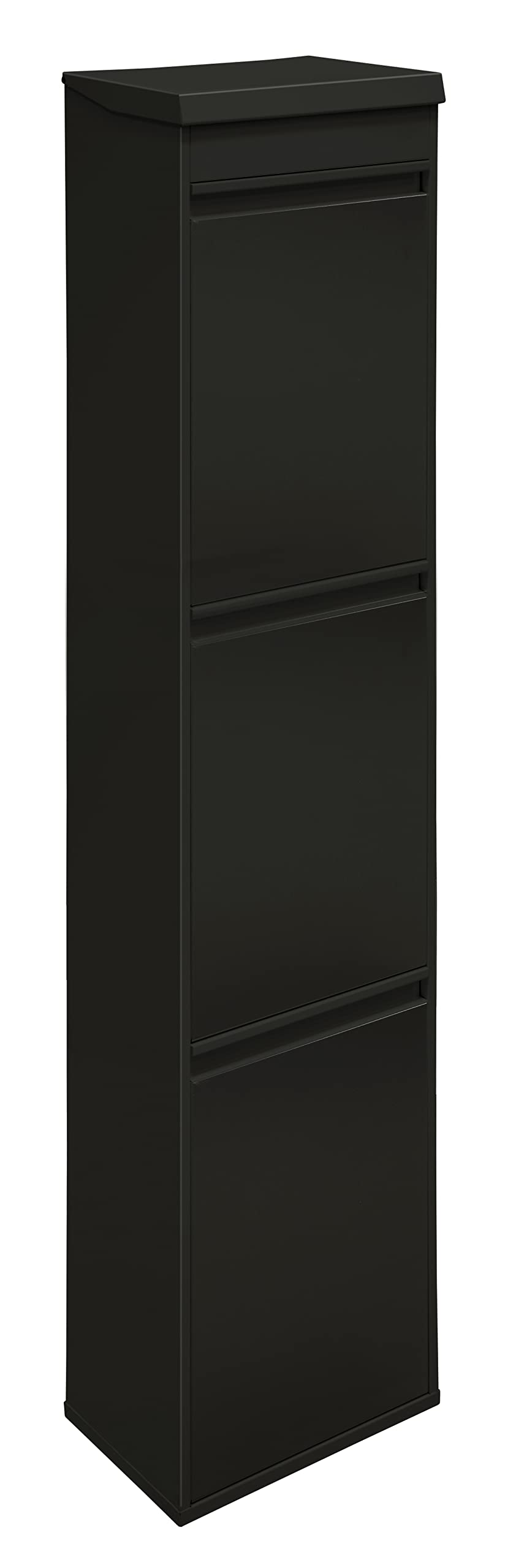 Arregui Top CR326-B Cubo de Basura y Reciclaje de Acero de 3 Compartimentos con Bandeja Superior | 3x17L (51L) | Cubos de Basura de Cocina | Contenedores de Reciclaje para Casa u Oficina | negro
