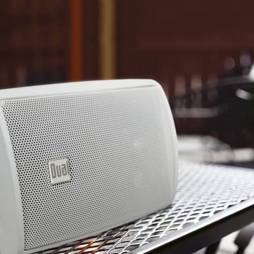 Dual Electronics Lu43Pw 3-Way High Performance Outdoor Indoor Speakers With Powerful Bass | Effortless Mounting Swivel Brackets | All Weather Resistance | Expansive Stereo Sound Coverage | Sold In Pairs, White #TOP5
