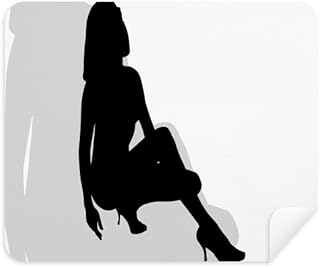 Hot Woman Squats Outline Cleaning Cloth Screen Cleaner 2pcs Suede Fabric
