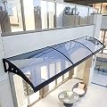 Outdoor Awning,Rain Shelter Cover,Arched Awning Front Door or Window Canopy,Mute PC Panel with Aluminum Alloy Bracket,for Outdoor Patio Porch,Customizable (100x400cm(39x158in))