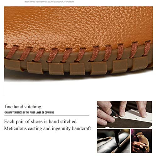 Men's Leather Slip On Soft Business Driving Shoes, Flat Slip On Lightweight Casual Boat Shoes, Business Casual Leather Shoes.4