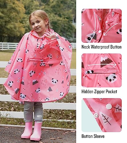 Image of SaphiRose Lightweight Kids Rain Poncho Jacket Waterproof Outwear Rain Coat